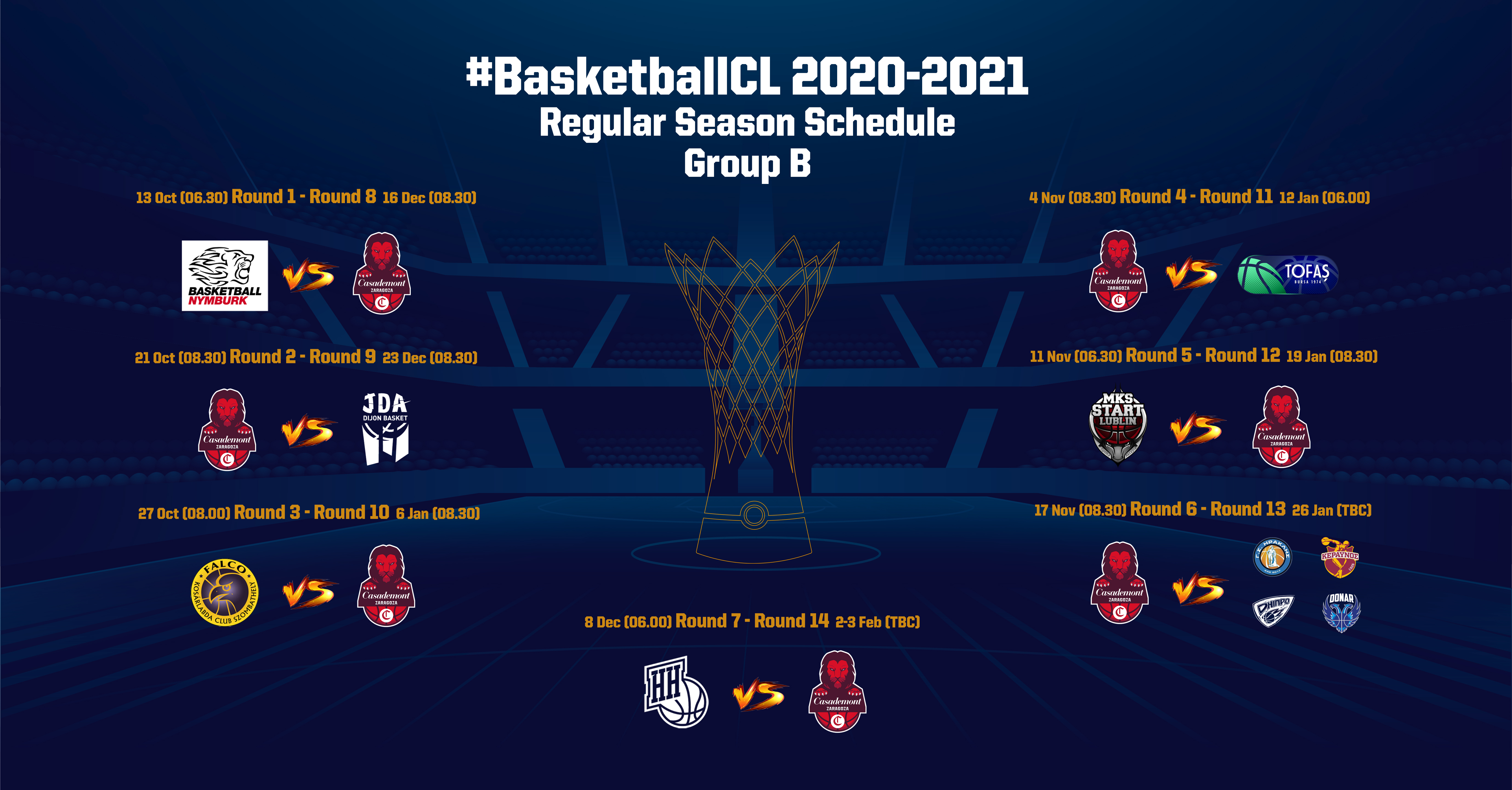Calendario Basketball Champions League 2020-2021 | Basket ...